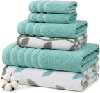 Modern Threads Natural Vine 6-Piece 100% Cotton Towel Set – Yarn Dyed Jacquard by ModernThreads