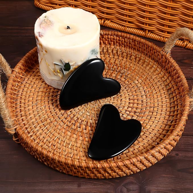 rosenice Gua Sha Facial Tools Black Guasha Tool Gua Sha Jade Stone - Image 8