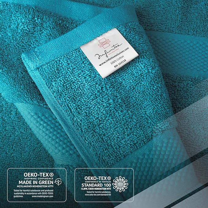 Infinitee Xclusives Luxury 100% Ring-Spun Cotton Bath Towels Set of 4 – Soft - Image 5
