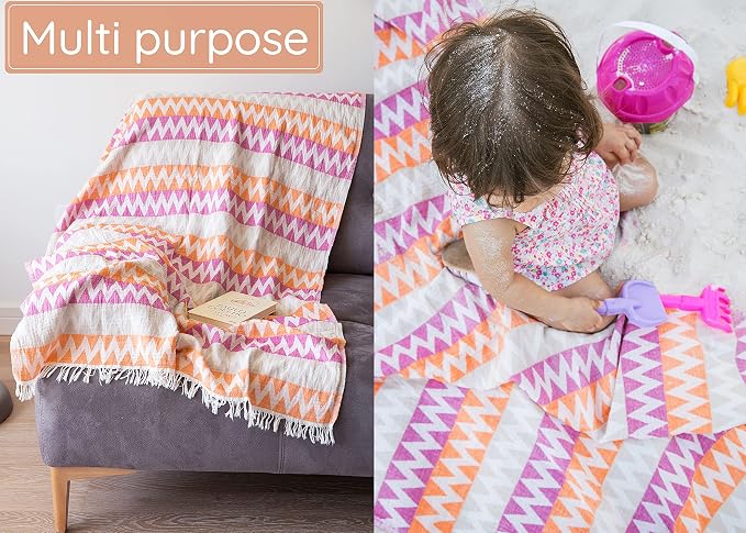 Turkish Beach Towel – 100% Cotton Quick Dry, Lightweight Oversized Beach Towel - Image 8