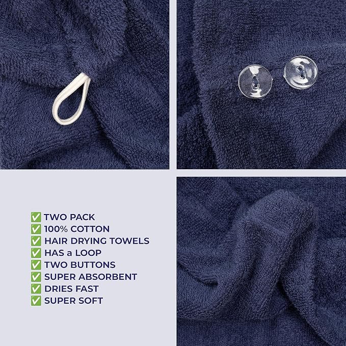 American Soft Linen 100% Cotton Hair Towels - Image 5