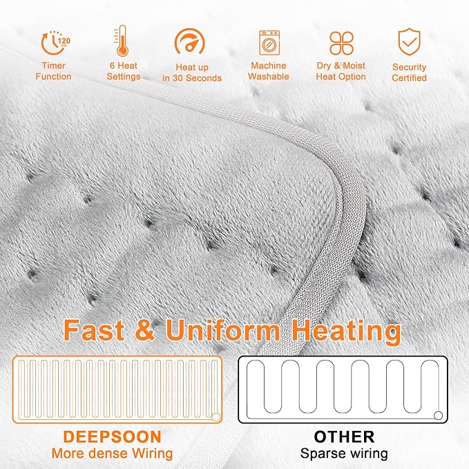 Deepsoon Heating Pad, Electric Heating Pads - Image 7