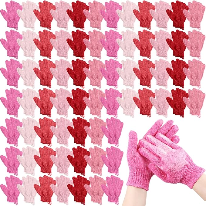 Cuffbow 90 Pcs 45 Pairs Exfoliating Double Sided Bath Gloves by Cuffbow