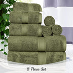 Superior Egyptian Cotton Pile 8 Piece Towel Set, Includes 2 Bath, 2 Hand - Image 3