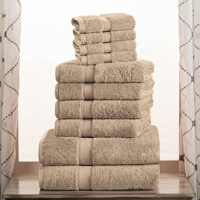 Superior Egyptian Cotton Pile 10 Piece Towel Set, Includes 2 Bath, 4 Hand - Image 2