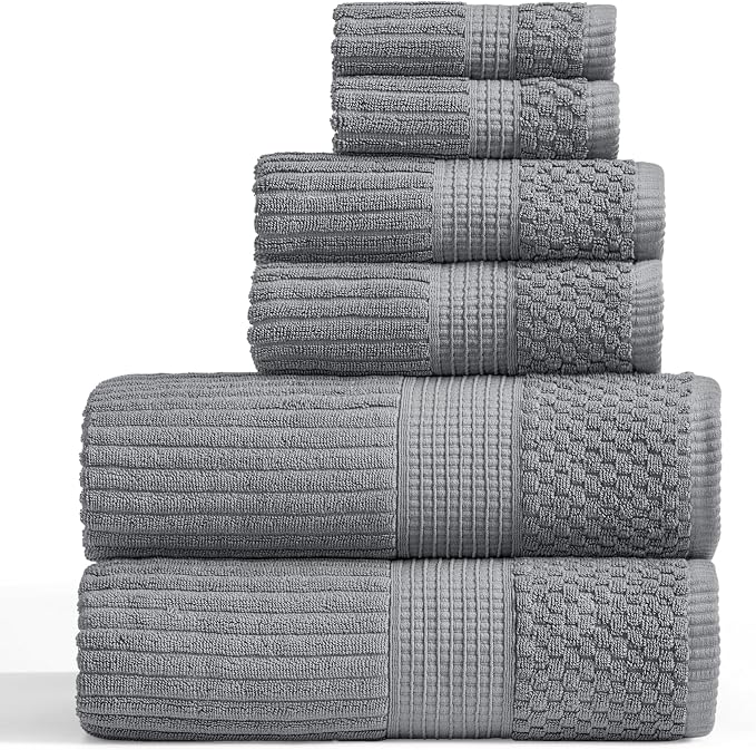 Springtree Home 100% Cotton Bath Towel Set 6 Piece Set | Super Soft & Absorbent by SpringtreeHome