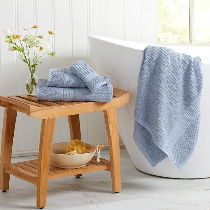 Springtree Home 100% Cotton Bath Towel Set | 6 Piece Set | Absorbent & - Image 5