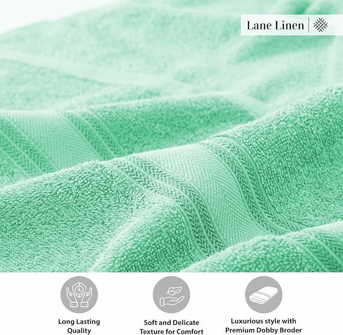 LANE LINEN 100% Cotton Bath Towels Set of 4 - Image 6