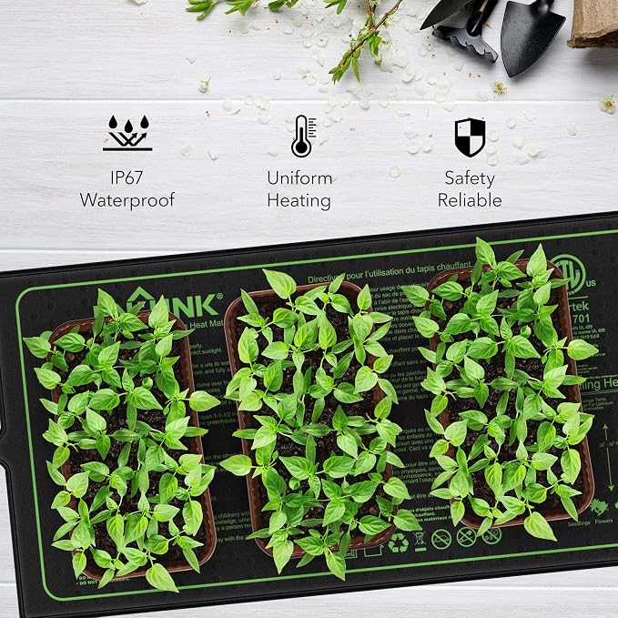 BN-LINK Seedling Heat Mat for Seed Starting 10" x 20.75", 4 Pack Daisy - Image 7