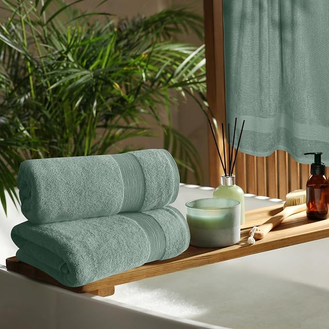 Belizzi Home 4 Pack Bath Towel Set 27x54, 100% Ring Spun Cotton, Ultra Soft - Image 4