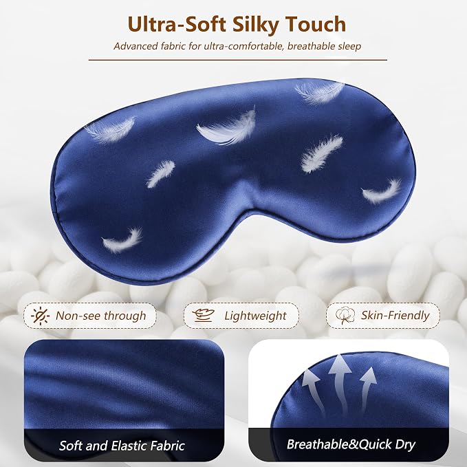 Sleep Mask Silk Eye Mask for Men Sleeping Mask, Adjustable Elastic Strap for - Image 4