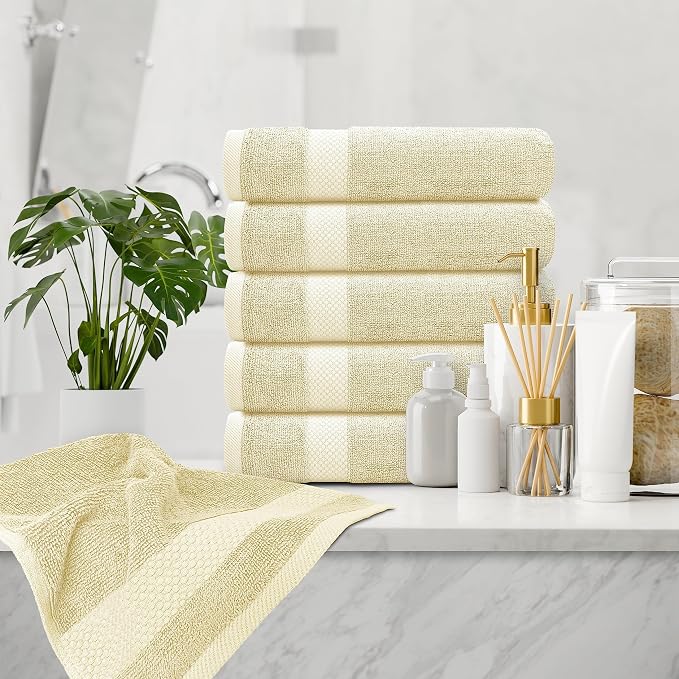 White Classic Luxury Beige Hand Towels - Image 6