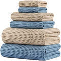 POLYTE 430 GSM Microfiber Quick Dry Lint Free Oversize Bath Towel Set, 6 Piece by Polyte