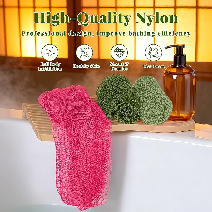 African Net Sponge Authentic, 3 Pieces Exfoliating Scrubber Bath Sponge - Image 6