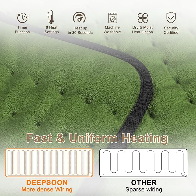 Deepsoon Heating Pad, Electric Heating Pads - Image 9