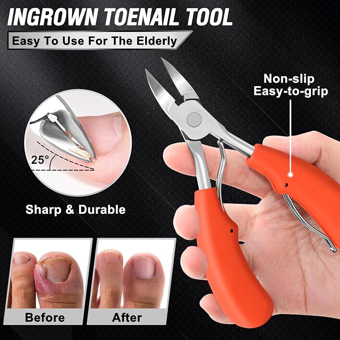 Toenail Clippers for Seniors Thick Toenails, Aucurwen Heavy Duty Toe Nail - Image 3