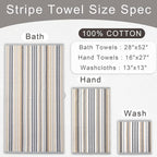 Beige Striped Hand Towels, Bathroom Hand Towels Set of 4, Soft Towel Set - Image 4