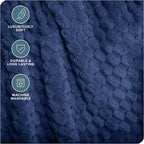 Bare Home Textured Fleece Blanket - Image 3