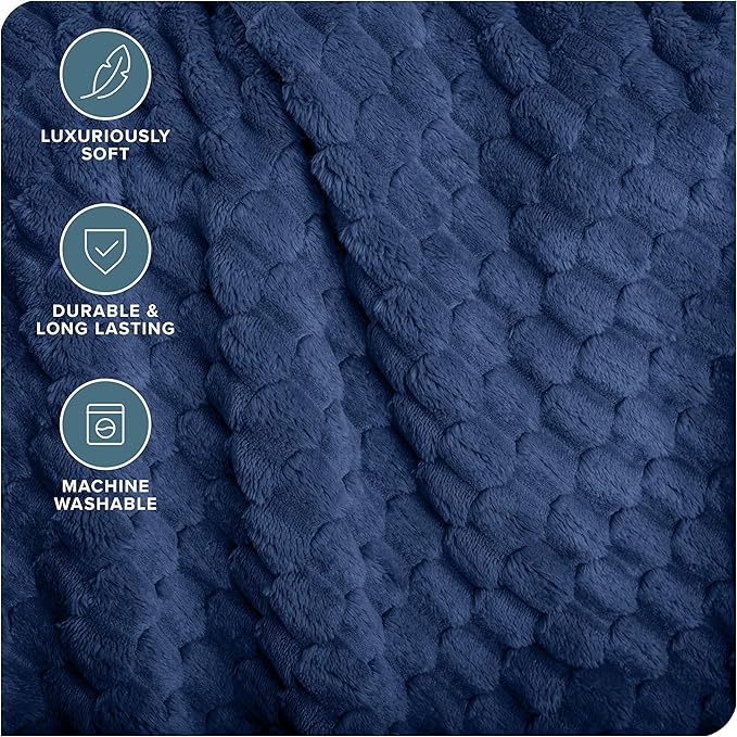 Bare Home Textured Fleece Blanket - Image 3