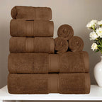 SUPERIOR Egyptian Cotton Pile 8 Piece Towel Set, Includes 2 Bath, 2 Hand - Image 2