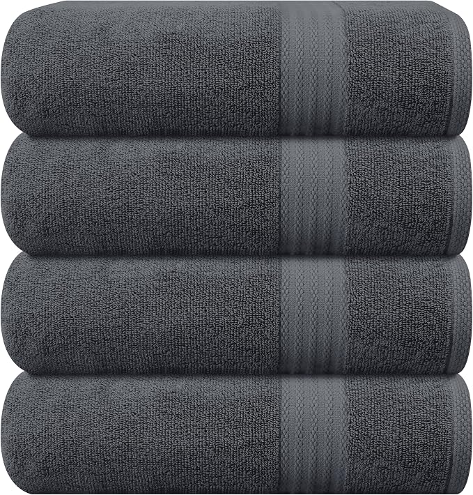 GLAMBURG Premium Cotton 4 Pack Bath Towel Set by GLAMBURG