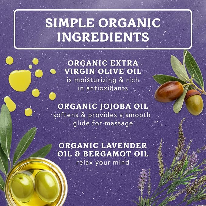 Badger Lavender Massage Oil, 100% Organic Massage Oil, Relaxing & Moisturizing - Image 3