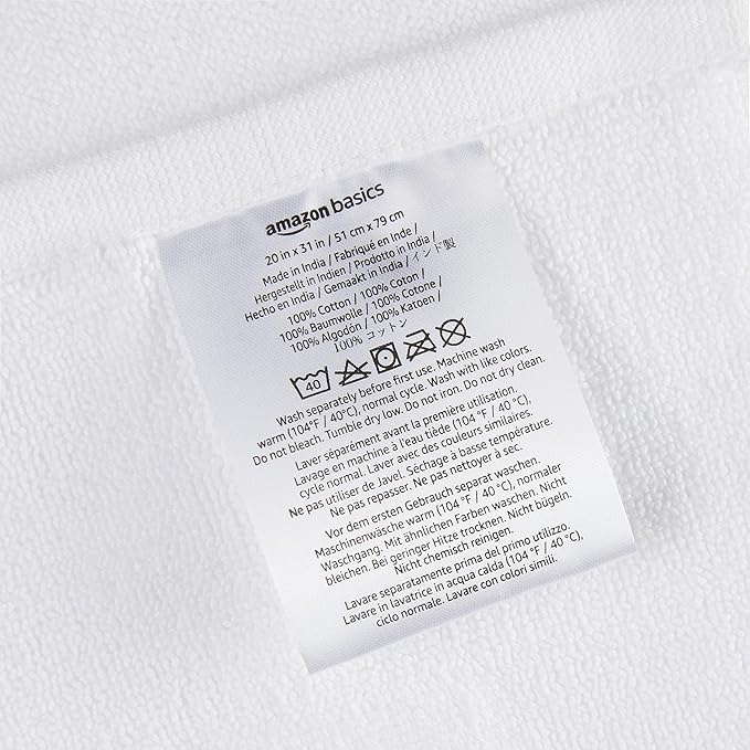 Amazon Basics Non-Slip Cotton Bath Mat, 100% Cotton Absorbent, Machine Washable - Image 5