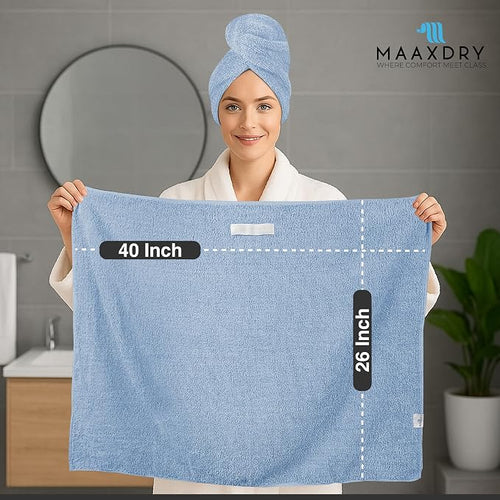 100% Cotton Hair Towel Wrap for Women, Men & Kids – Non-Microfiber 450 GSM - Image 2
