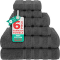American Soft Linen Luxury 6 Piece Towel Set, 2 Bath Towels 2 Hand Towel 2 by AmericanSoftLinen