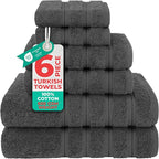 American Soft Linen Luxury 6 Piece Towel Set, 2 Bath Towels 2 Hand Towel 2 by AmericanSoftLinen