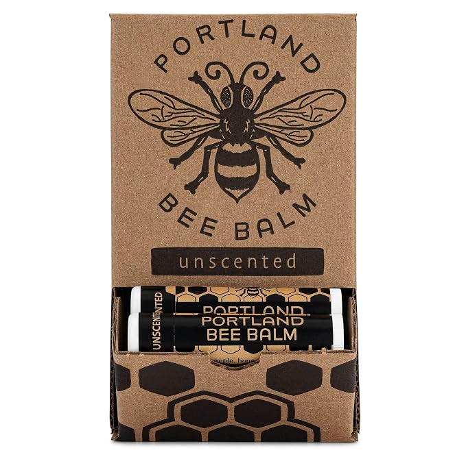 Portland Bee Balm All Natural Handmade Beeswax Based Lip Balm, Unscented 24 by PortlandBeeBalm