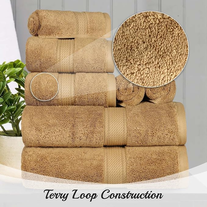 Superior Egyptian Cotton Pile 9 Piece Towel Set, Includes 3 Bath, 3 Hand - Image 3