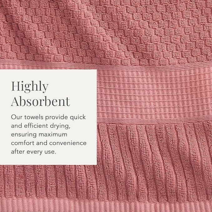 NY Loft 100% Cotton Bath Towel 4 Pack | Super Soft & Absorbent Quick-Dry Bath - Image 7
