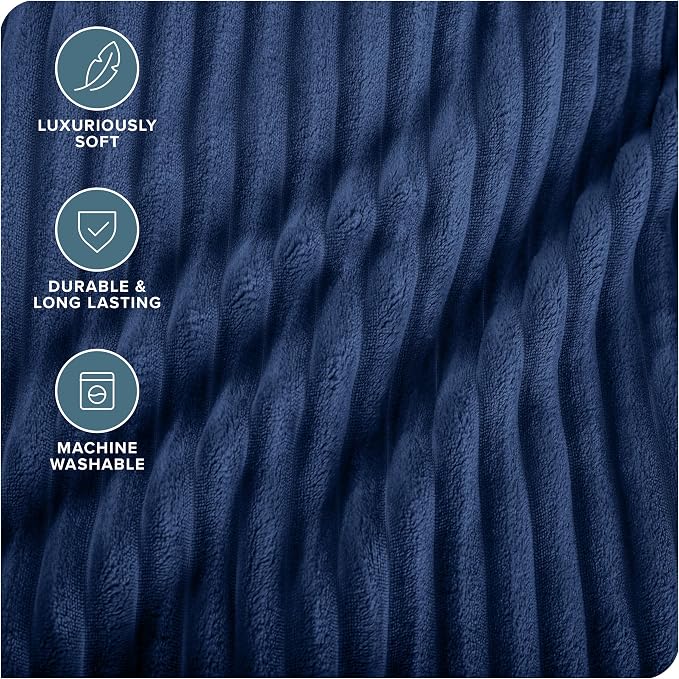 Bare Home Textured Fleece Blanket - Image 3