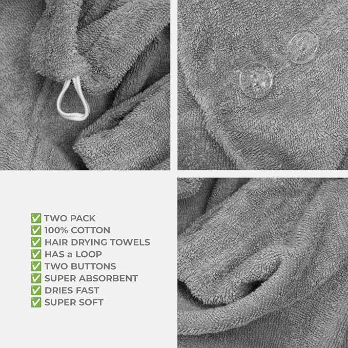 American Soft Linen 100% Cotton Hair Towels - Image 5