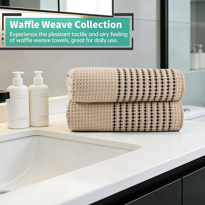 MICROFI New Microfiber Waffle Bath Towels, 2 Pieces, Fast Drying, Lint Free 430 - Image 6