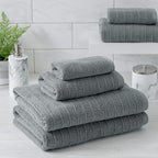 Welhome James 100% Cotton Textured Stripe Towel Set by WelhomeByWelspun