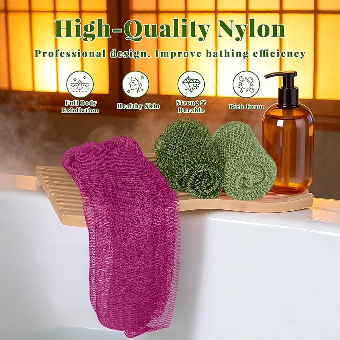 African Net Sponge Authentic, 3 Pieces Exfoliating Scrubber Bath Sponge - Image 6
