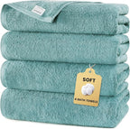 SEMAXE 4 Piece Blue Bath Towel Set by SEMAXE
