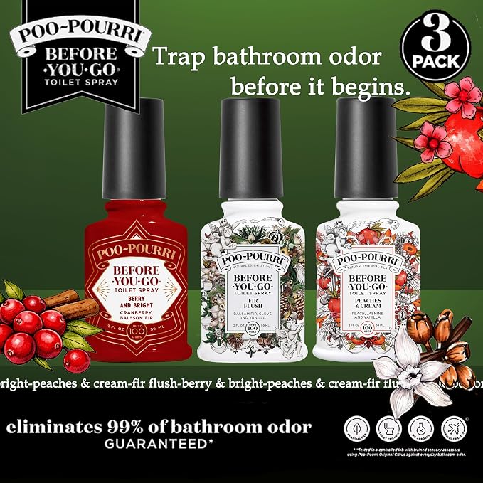Poo-Pourri Before-You-Go Toilet Spray, Spring 2 Oz Variety Pack– Berry & Bright - Image 2