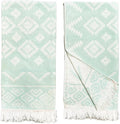 RAY SILVER Aztec Turkish Hand Towels Set of 2 100% Cotton Peshtemal Soft Feel by RaySilver