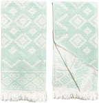 RAY SILVER Aztec Turkish Hand Towels Set of 2 100% Cotton Peshtemal Soft Feel by RaySilver