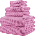 POLYTE 430 GSM Microfiber Quick Dry Lint Free Oversize Bath Towel Set, 6 Piece by Polyte