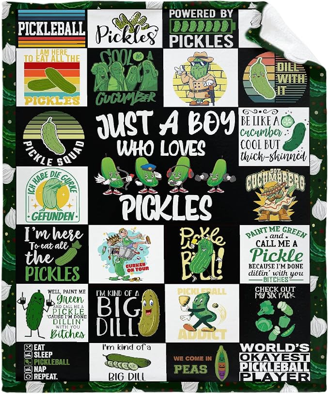 Pickle Flannel Fleece Blanket Throw Couch Microfiber Soft Cozy Lightweight by DOREALA