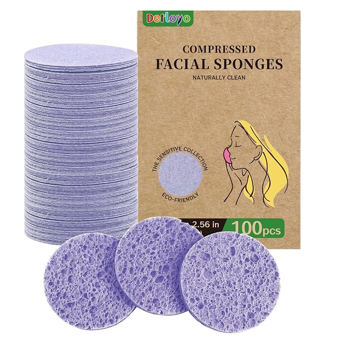100-Count Compressed Facial Sponges by Derloyo