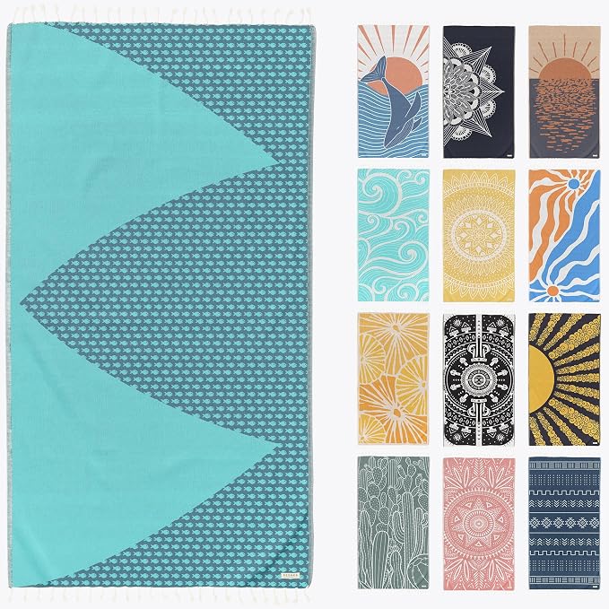 FESHKA Sand Proof Turkish Beach Towel – Oversized, Quick Dry & Lightweight by FESHKA