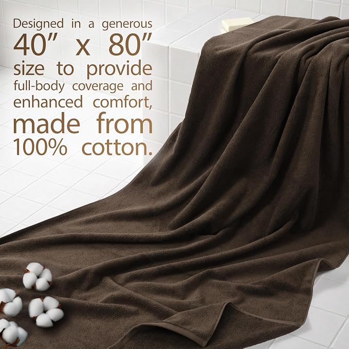 Cotton Paradise 100% Cotton 40x80 Oversized Bath Sheet, Extra Large Turkish - Image 2