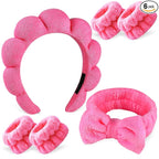 Zkptops 6Pcs Spa Headband for Washing Face Wristbands Set Women Bubble Makeup by ZKPTOPS