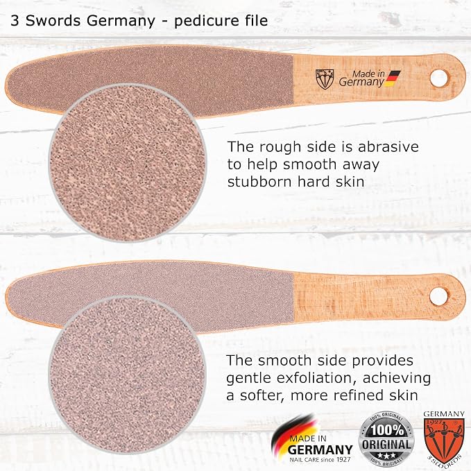 3 Swords Germany Brand Quality Foot File Made from German Beech Wood, Two-Sided - Image 3
