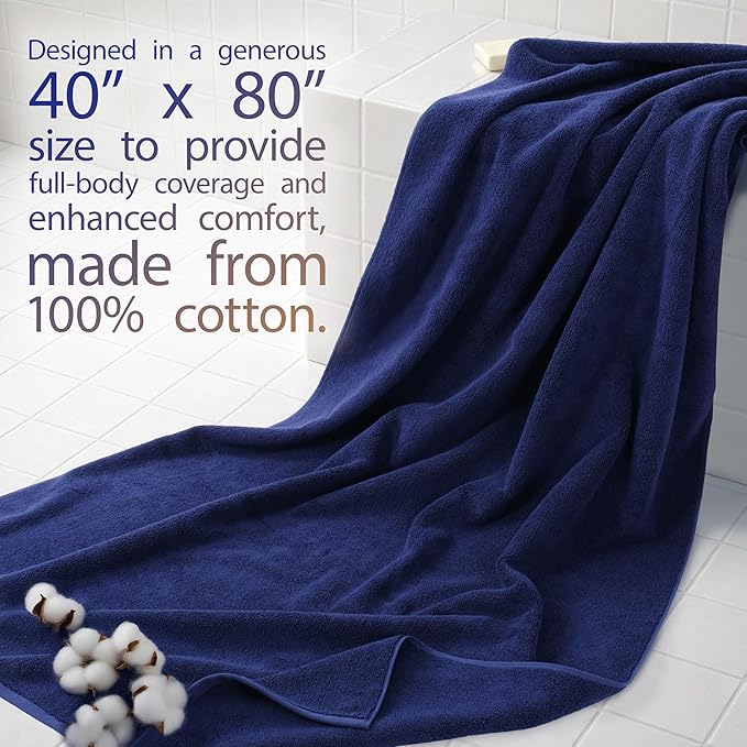 Cotton Paradise 100% Cotton 40x80 Oversized Bath Sheet, Extra Large Turkish - Image 2